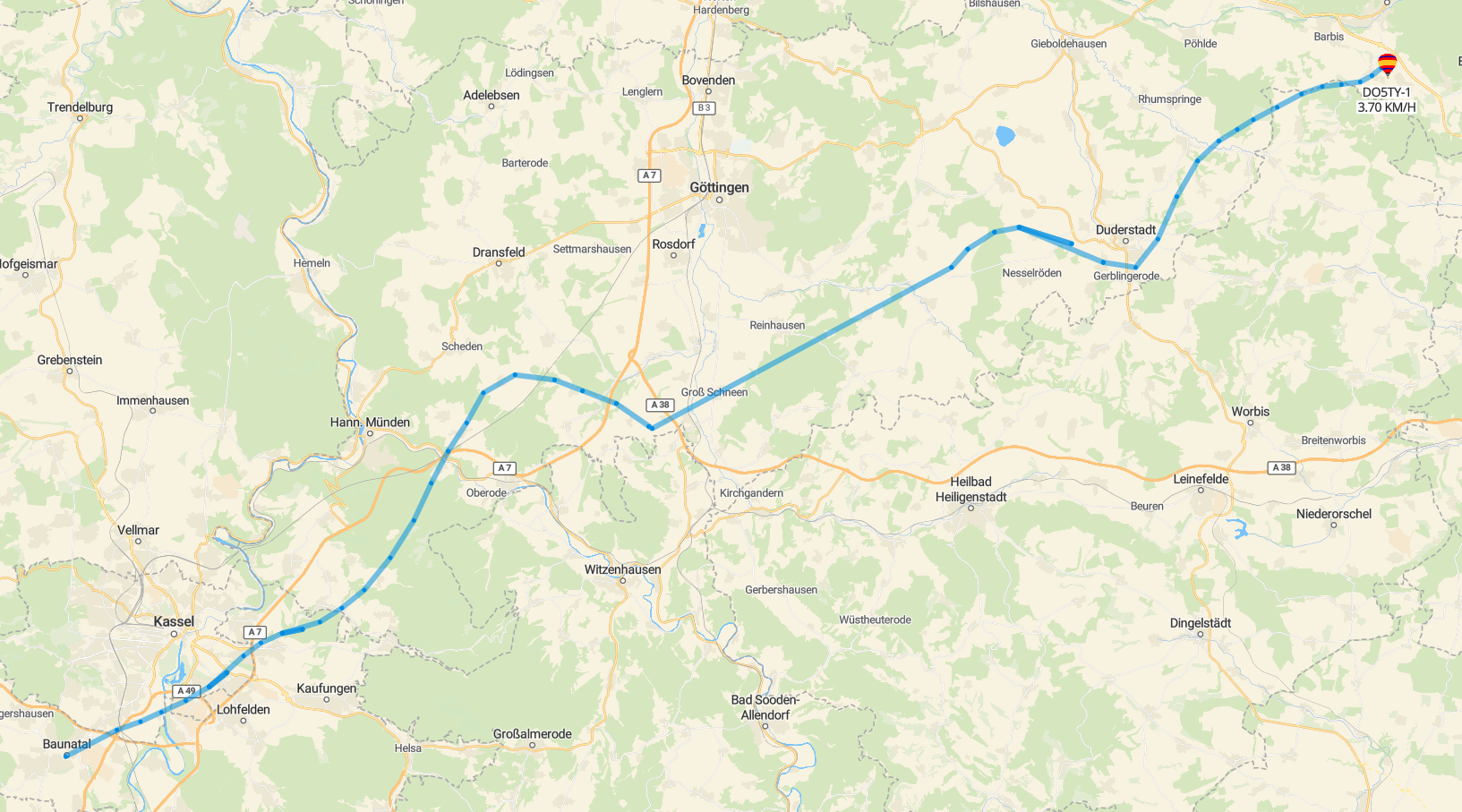 APRS_Route_Baunatal